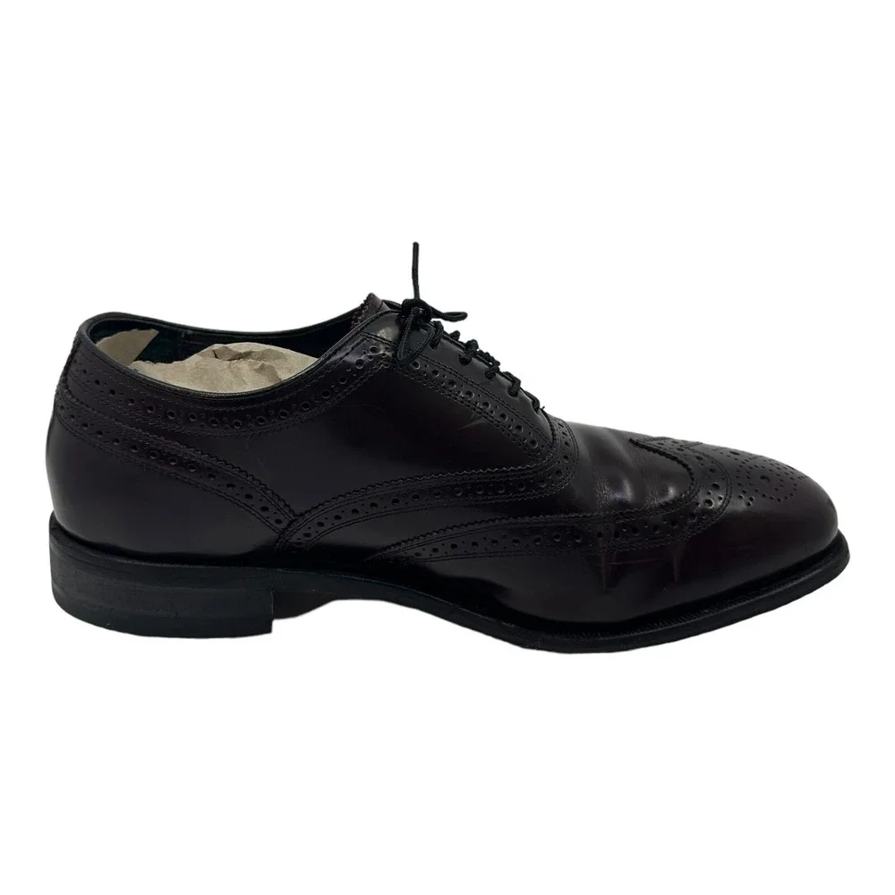 Florsheim Mens Burgundy Leather Wingtip Brogue Oxford Dress Shoes Round‎ Toe 10D